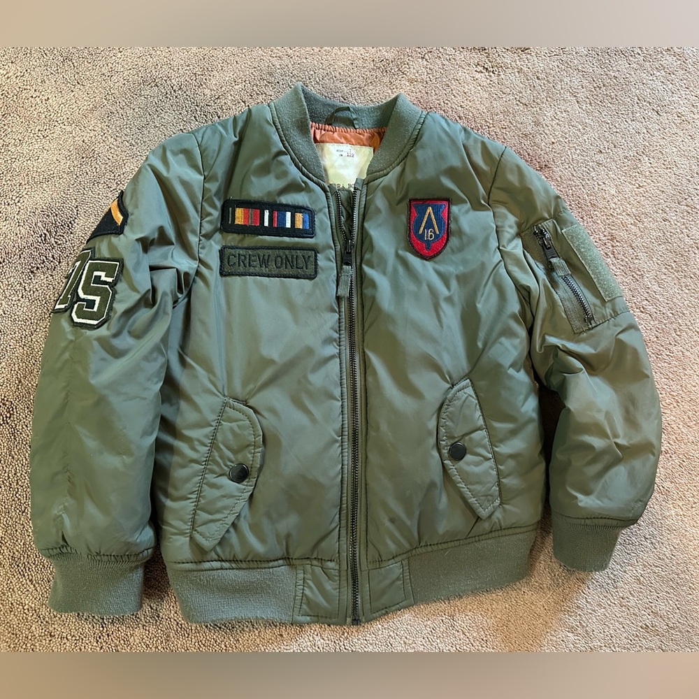 Zara Boys Green Bomber Jacket